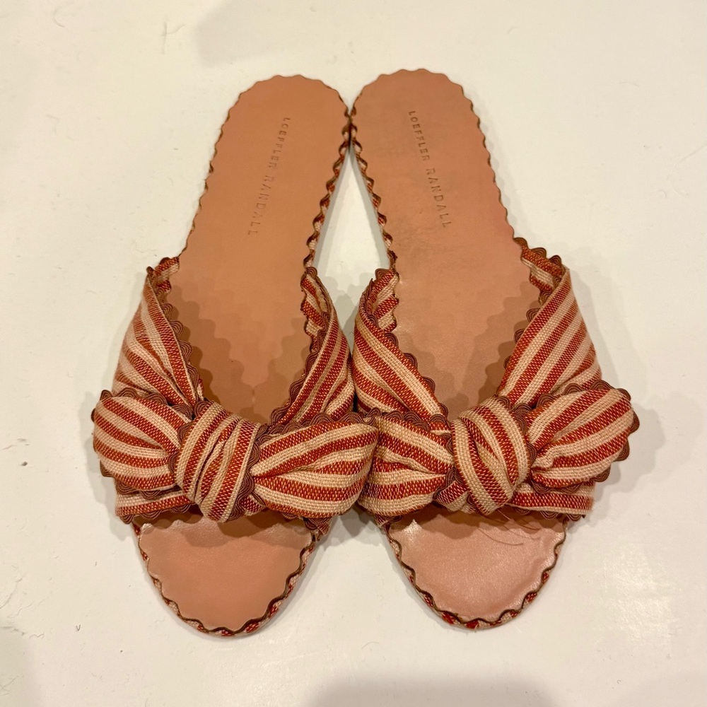 Loeffler Randall Women's Tan Bow Slide Sandals